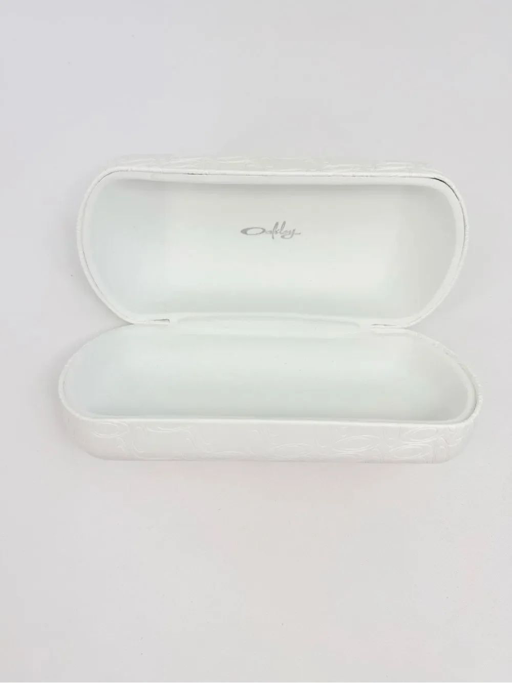Oakley White Hard shell Logo Embossed Lined Glasses Sunglasses Case